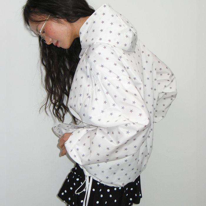 HOODED WINDBREAKER JUMPER WHITE STAR