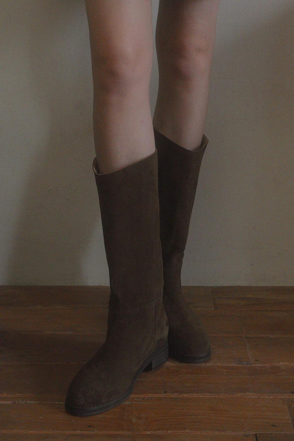 Suede long boots_brown