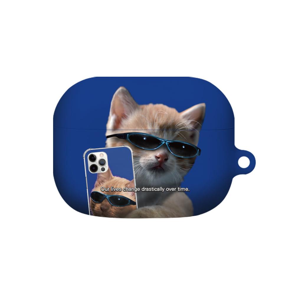 selfie blue cat _Air Pods Pro hard case