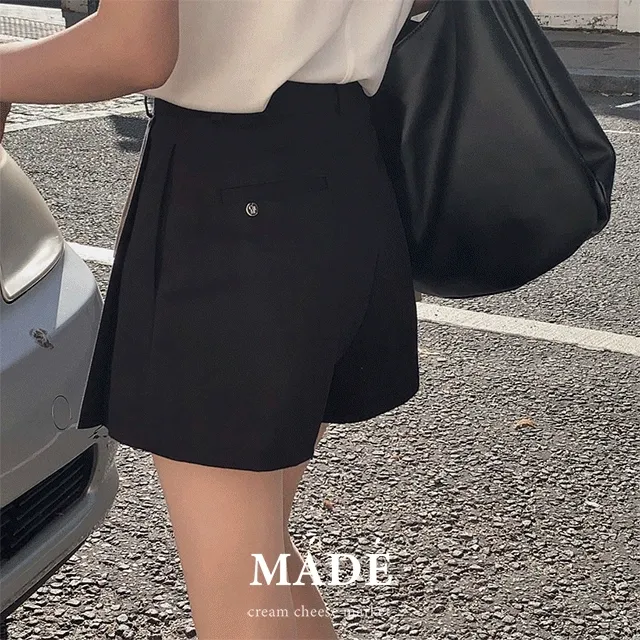 [가을신상🍂/모델극찬핏] 자체제작 #크치Made 로드 코튼 투핀턱 숏팬츠 - pt