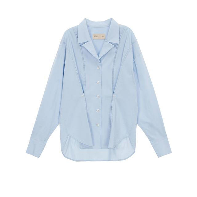 MATIN LOGO PRINT TAILORED COLLAR SHIRT IN SKY