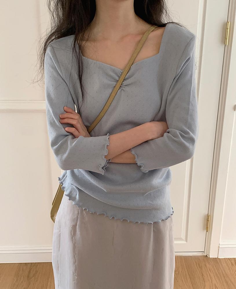 메이비베이비 [당일발송][Dearest] Riru Tee (페일블루)