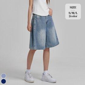 포레스트핏 버뮤다 워싱 핀턱 5부 반바지 (J2516)