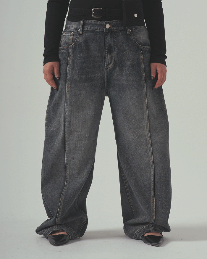 페스토 [~36] 올드 와이드 절개라인 팬츠