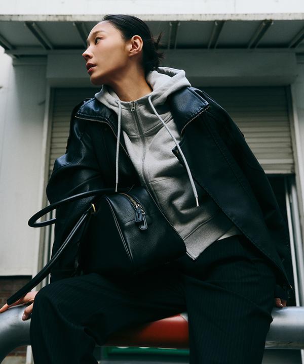 매니크 [20%쿠폰][🌿봄신상/무료배송] 포어튼 더블카라 벨트 포인트 라이더 자켓