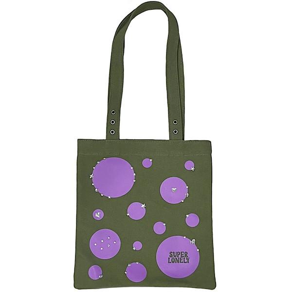 dot gem canvas bag - khaki