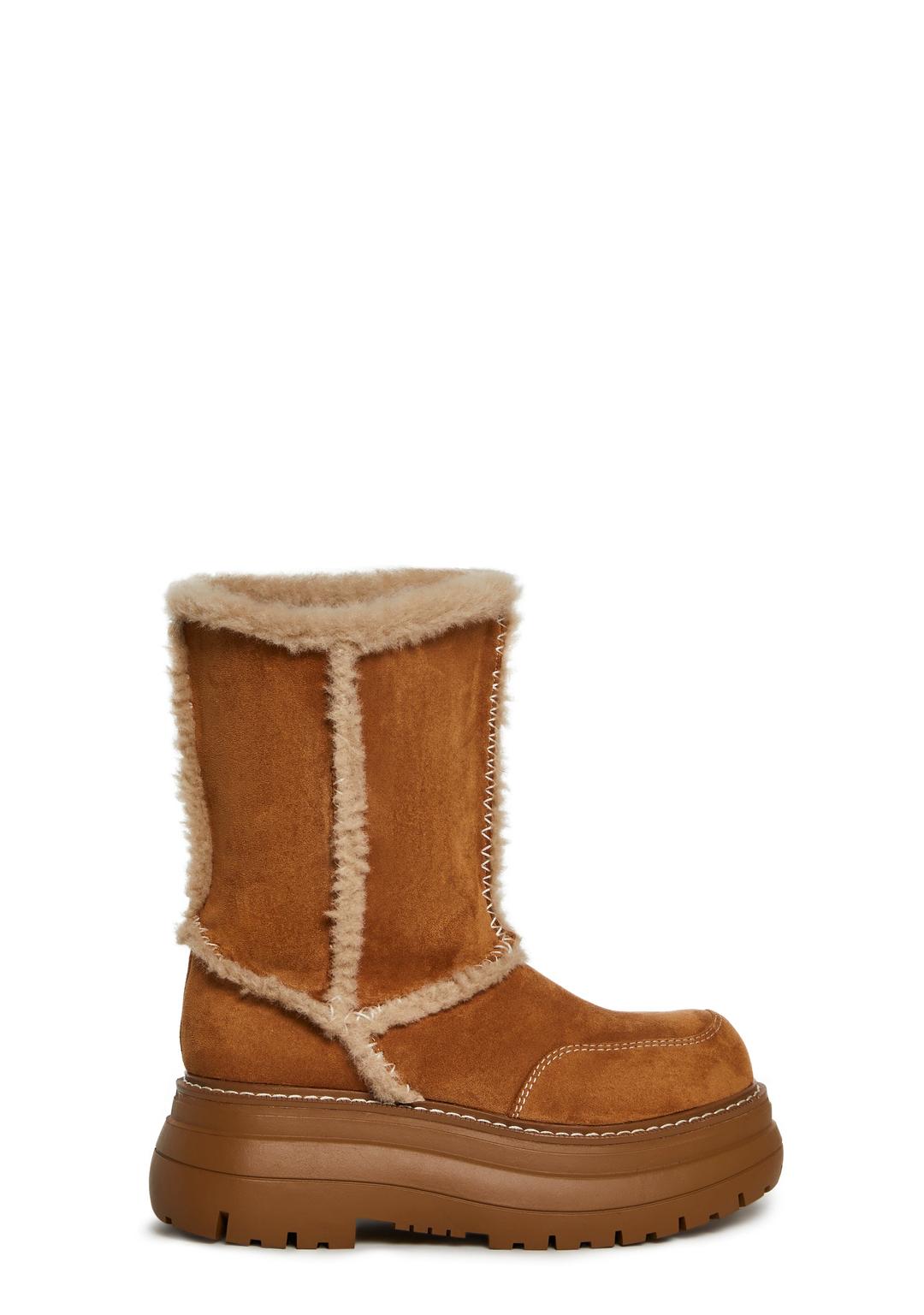 Autumn Parlor Platform Boots - BROWN / US 5