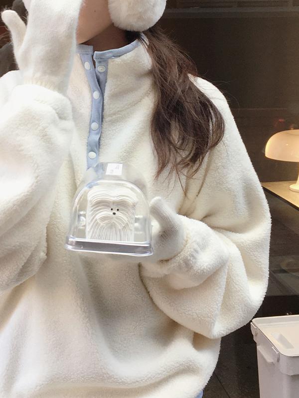 슬로우앤드 [⛄한파대비] made. 스노우 한겨울 플리스아노락 (오픈맨투맨) - 4 color