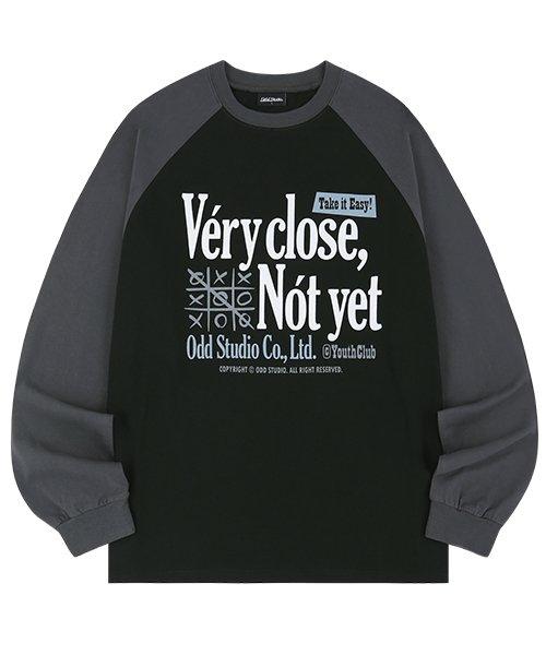 베리클로즈 래글런 오버핏 롱 슬리브 - BLACK/CHARCOAL