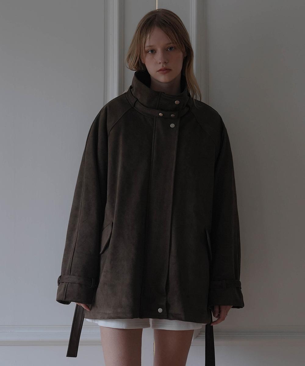 Fur Lined Suede Jacket [Brown]