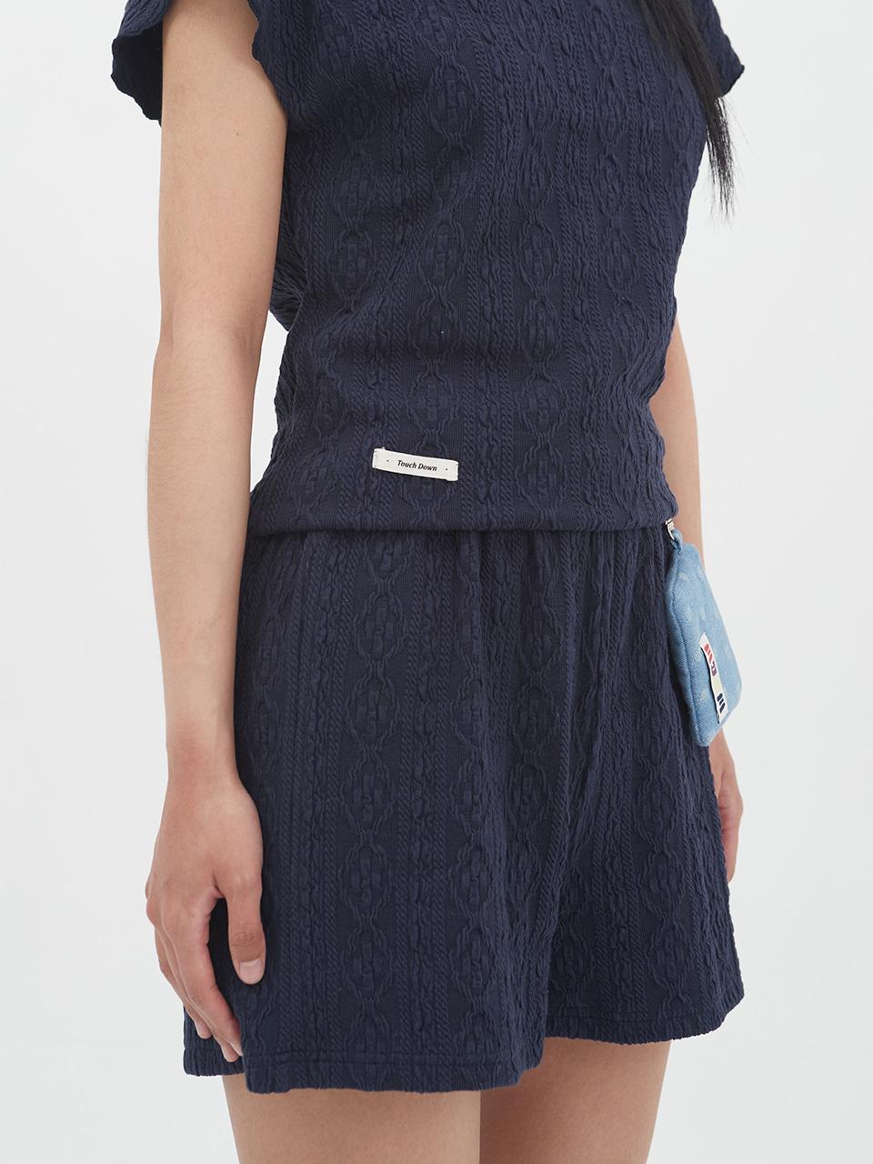 Jacquard Sweat Shorts (Navy)