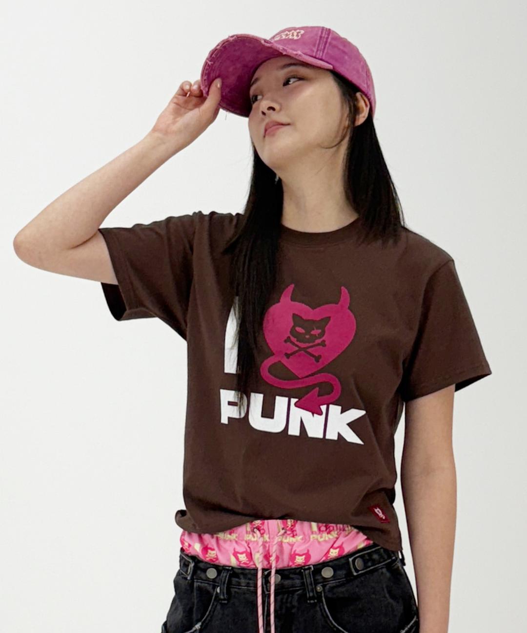 I PUNK DEVIL HEART T-SHIRT - [BROWN]
