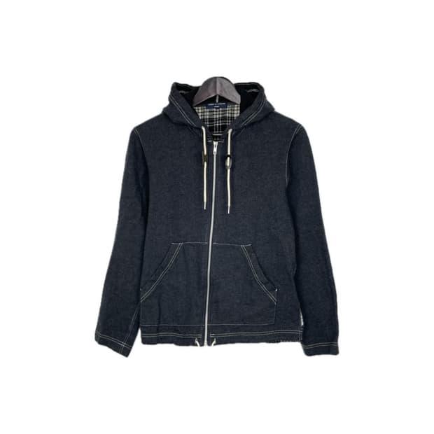 COMME des GARCONS Homme 울 체크 후드 집업 | 후루츠패밀리