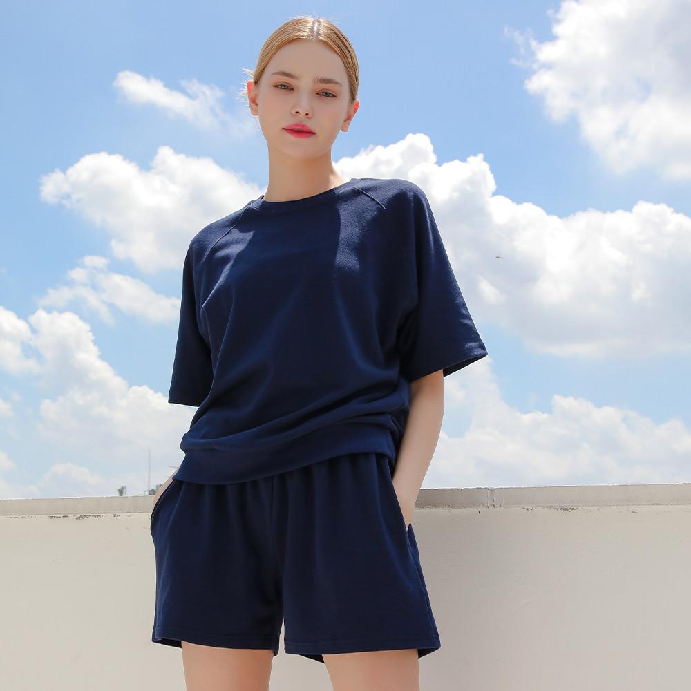 [런블랙] 에어메쉬 코튼 반팔 맨투맨