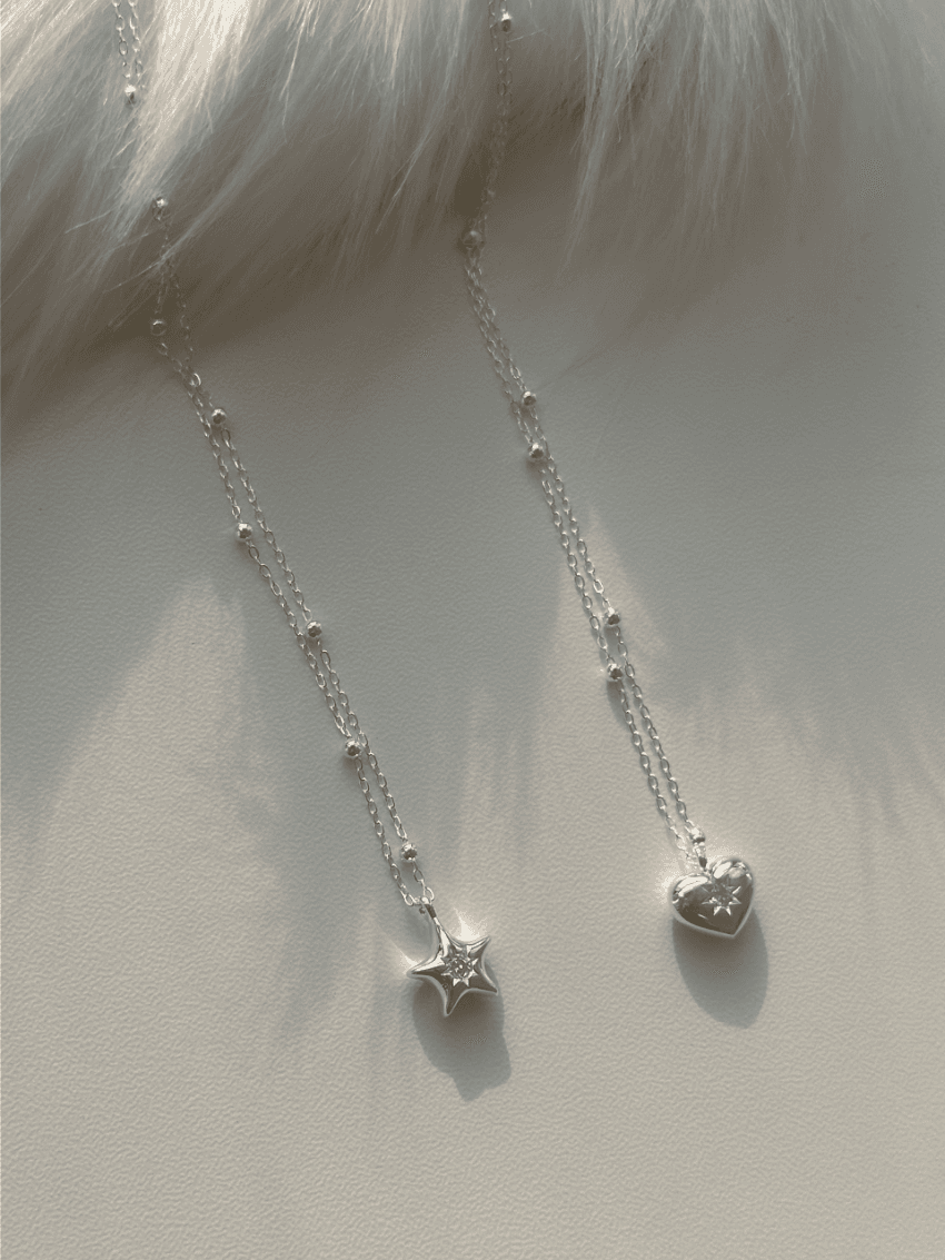 *모델픽*(925silver) Cubic Ball chain necklace (2 type)