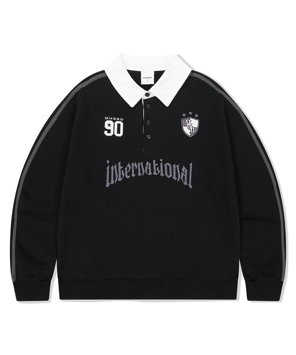 TRACK COLLAR SWEATSHIRT[BLACK]
