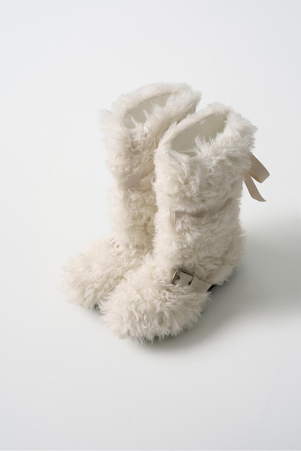 [Exclusive]FAUX FUR RIBBON BUCKLE BOOTS_TT5W709IV