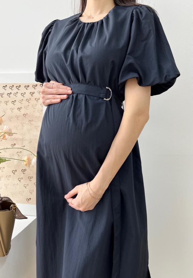 디라벨 우수소재 퍼프 임부복 원피스 임산부 만삭까지