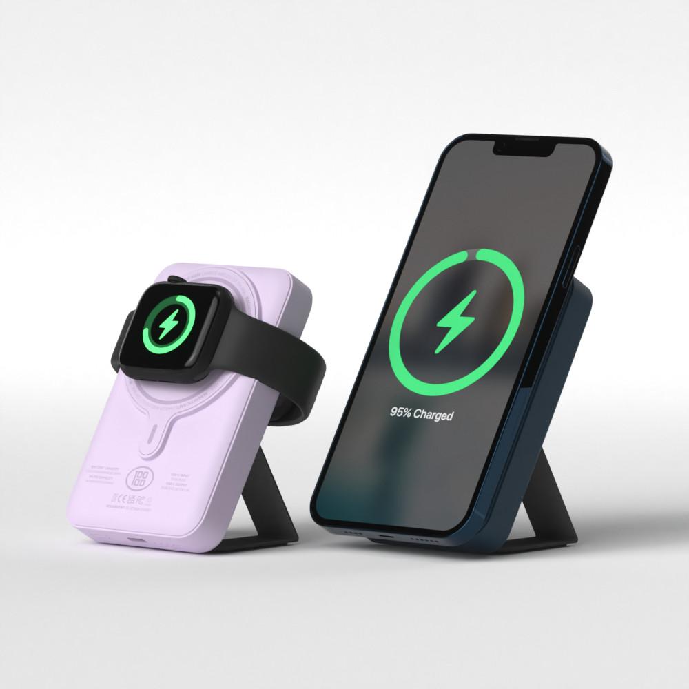 팬톤 15W 맥세이프+애플워치 호환 듀얼 마그넷 거치대 보조배터리 10000mAh