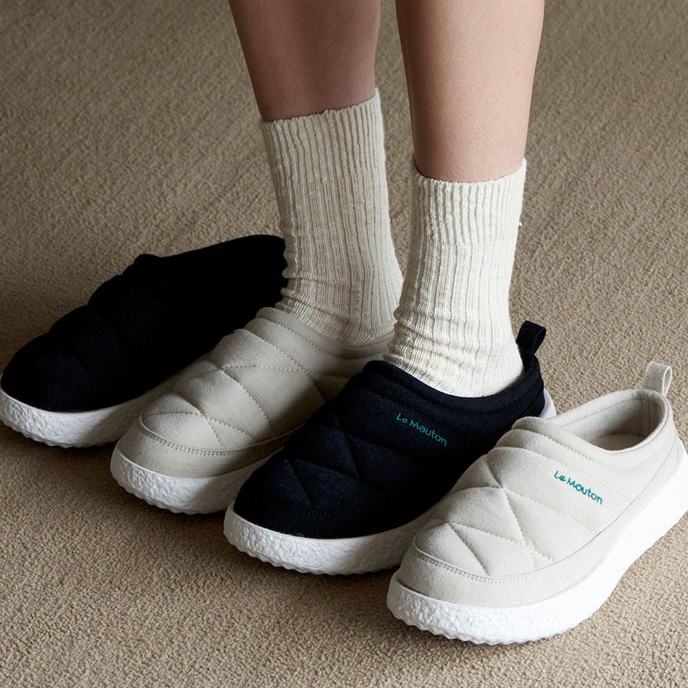 르무통 코지 발 편한 메리노울 겨울 패딩 뮬 슬리퍼