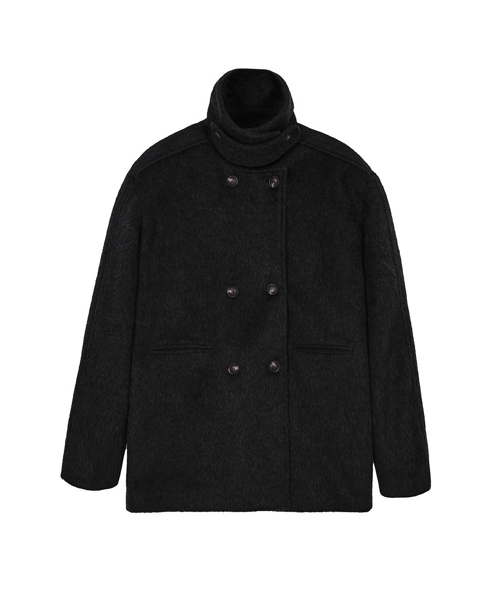 로제프란츠 High Neck Half Coat [Black]