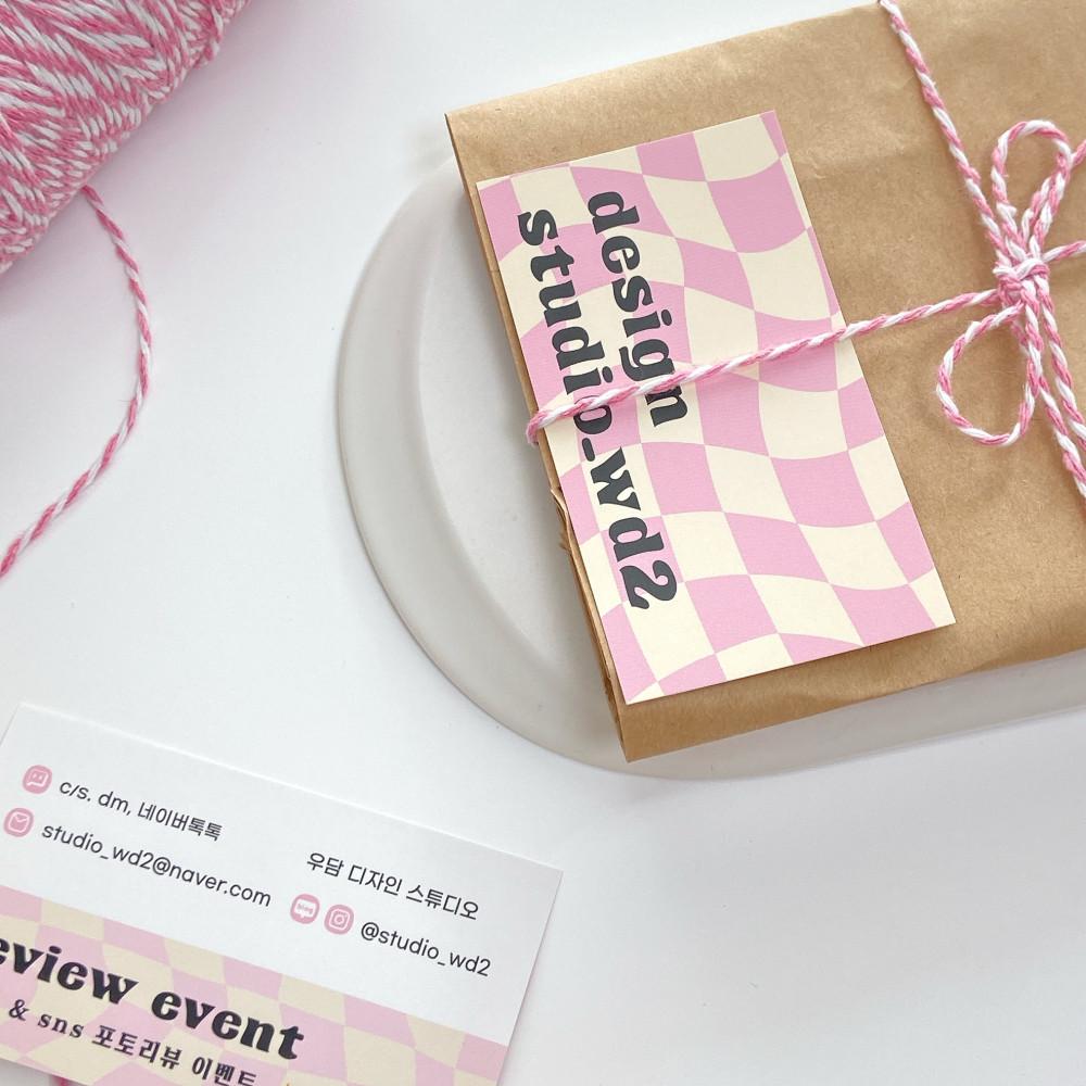 유니크 패턴 명함 제작 500장 타이포 안내장 디자인 9x5cm