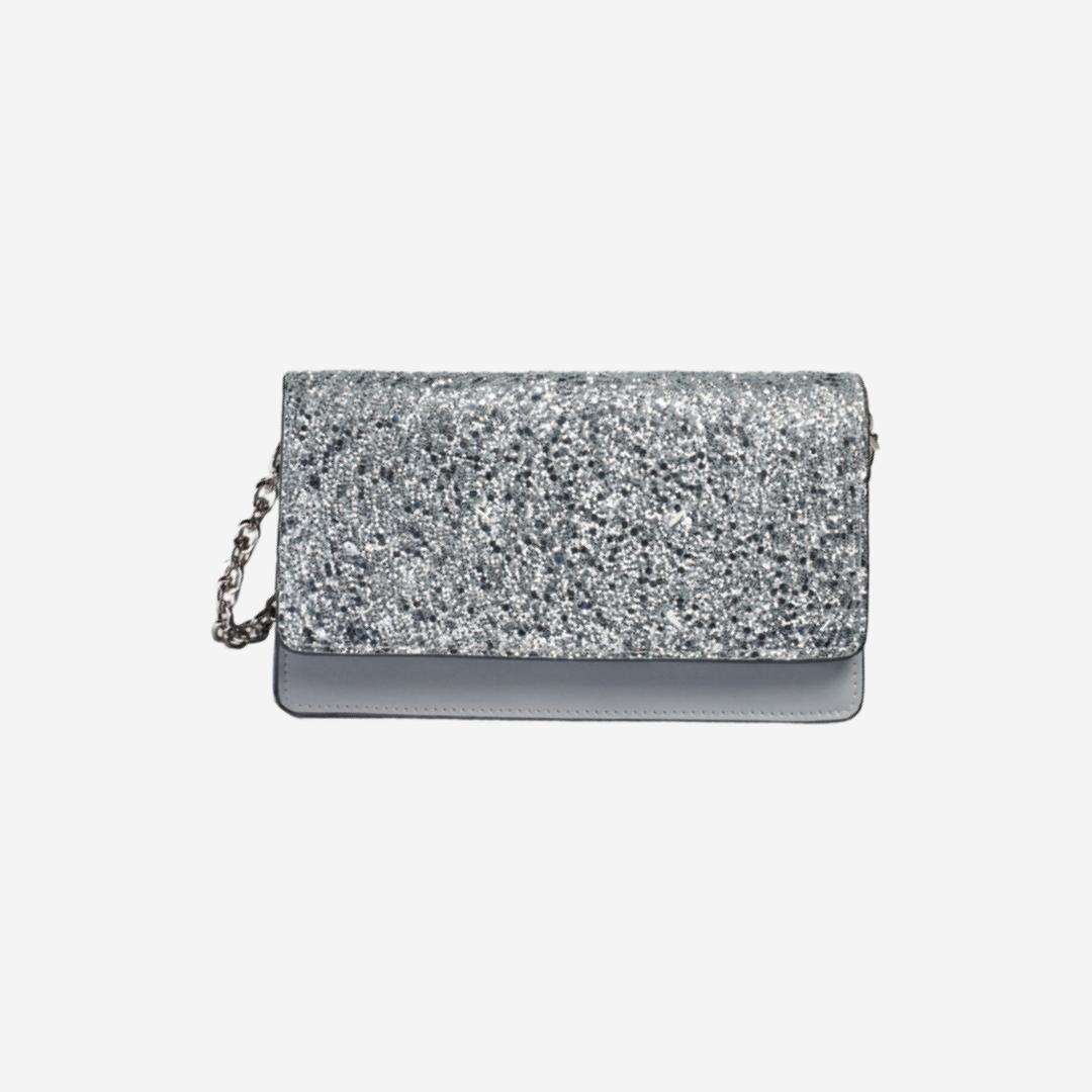 Maison Margiela Glitter Chain Wallet Silver Color