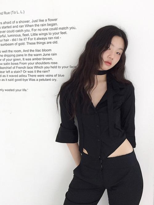 shirring scarf shirt, 3color