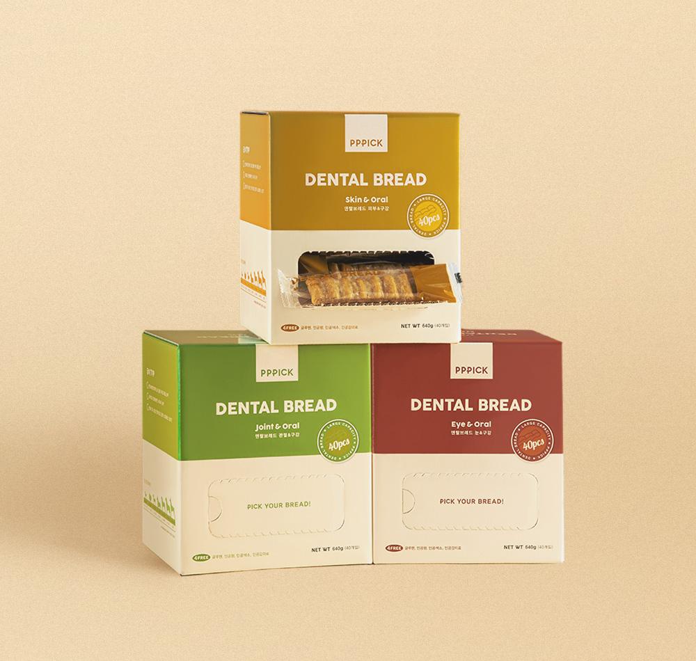 피피픽 덴탈브레드 3종 대용량 40개입 (관절/눈/피부)