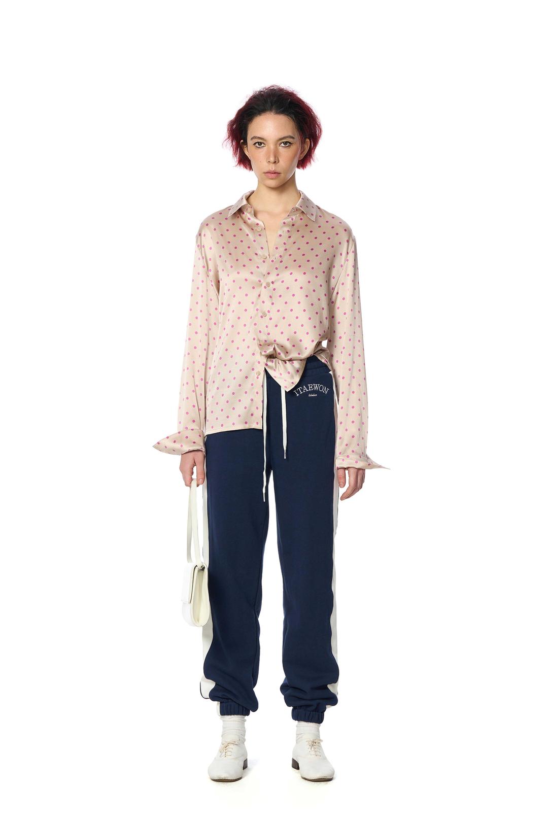 VIOLET DOTS PURE SILK SHIRT