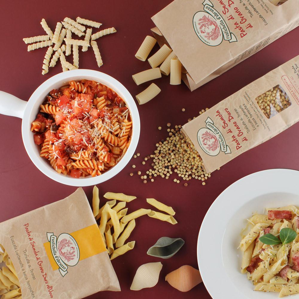 루스티켈라 펜네 리가토니 푸질리 파케리 프레골라 파스타 스파게티면 : 어거스트테이블