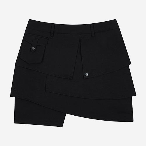 S CLEF WRAP SKIRT PANTS (BLACK)