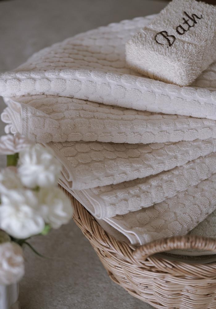 (SALE) 무염색 무형광 도트디자인 타월 5p Set