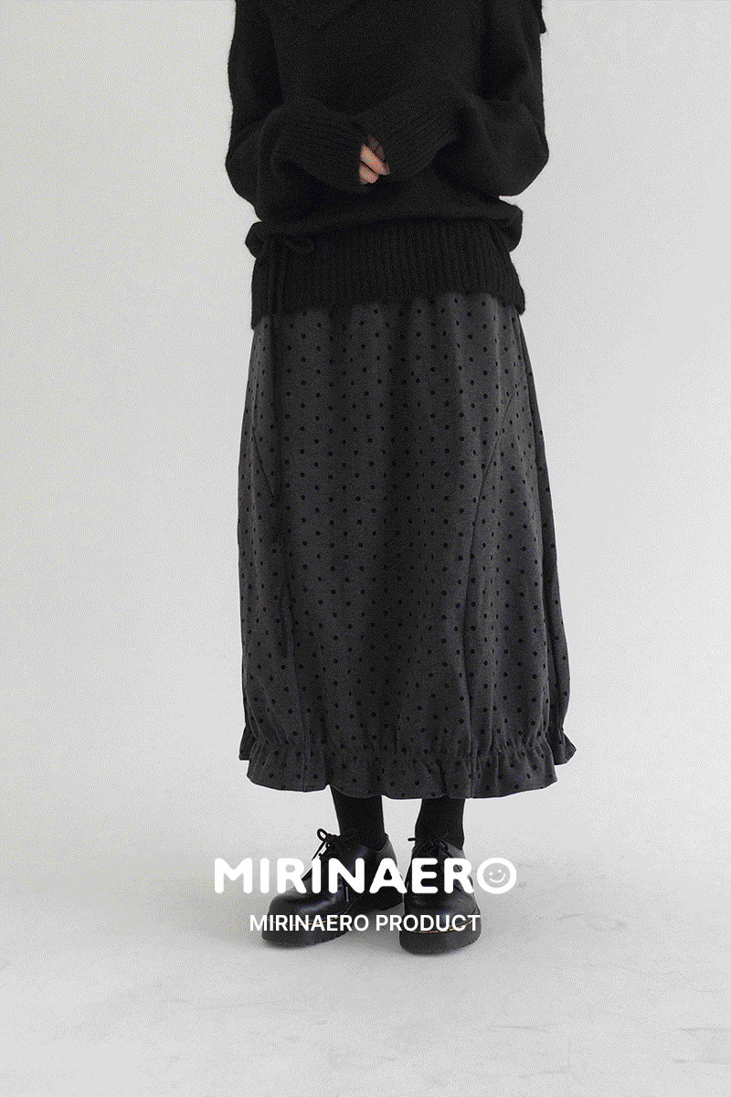 키요르 도트 프릴 벌룬 스커트