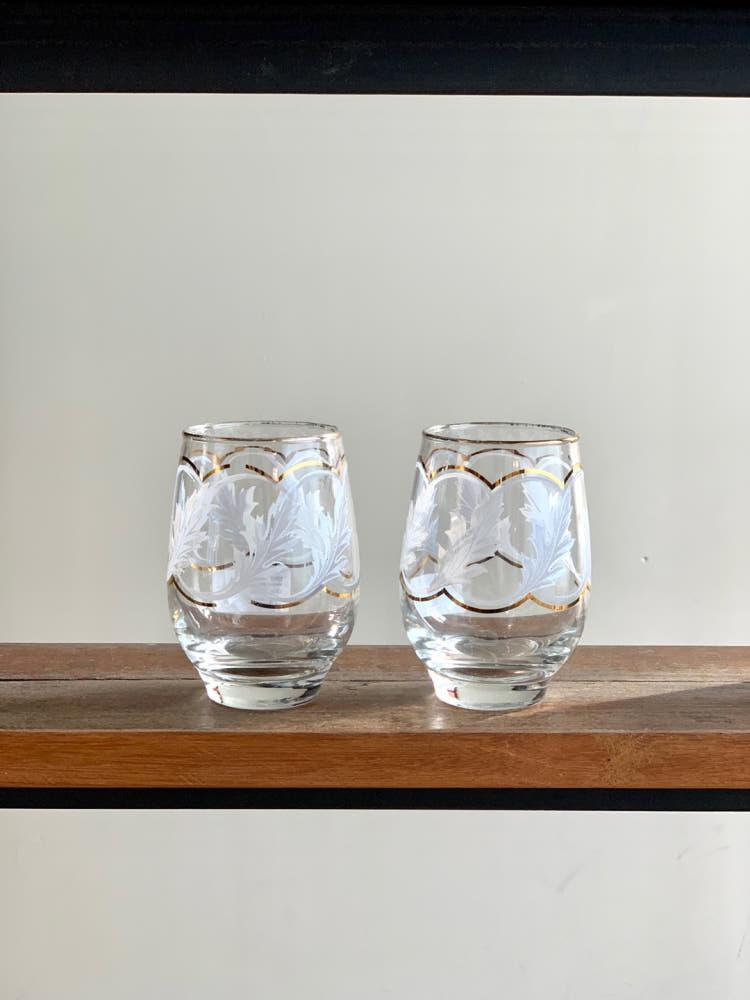 빈티지 골드림 칵테일 컵