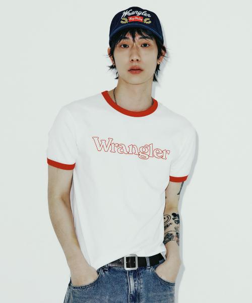 Typo Logo Color Ringer T-Shirt Red