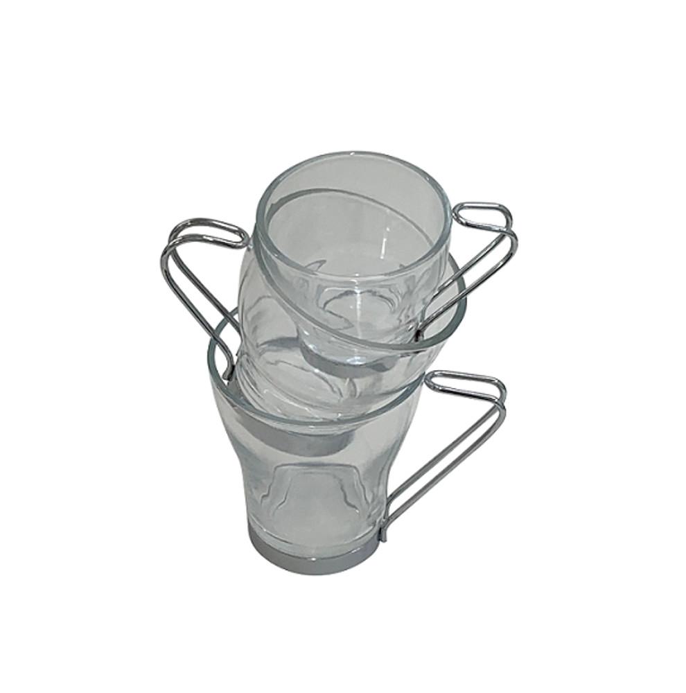 (glass) Stainless Steel Handle Glass Cup