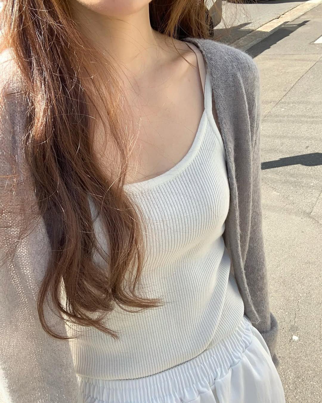 나우어데이즈 (재진행) OUNCE 온스 코튼 니트 나시 슬리브리스 골지 이너 끈나시 (2col)