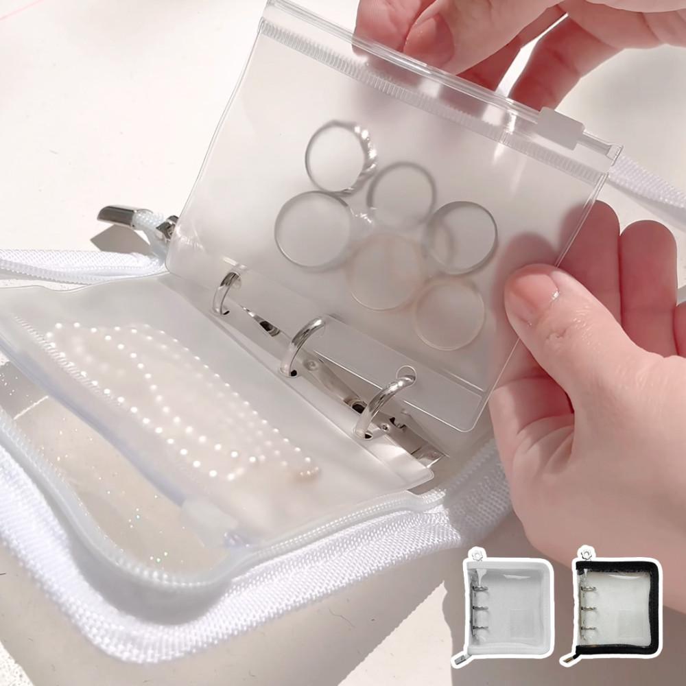 악세사리 보관함 주얼리 정리함 3공 지퍼 케이스 반지 귀걸이 목걸이 보관 투명 속지5P