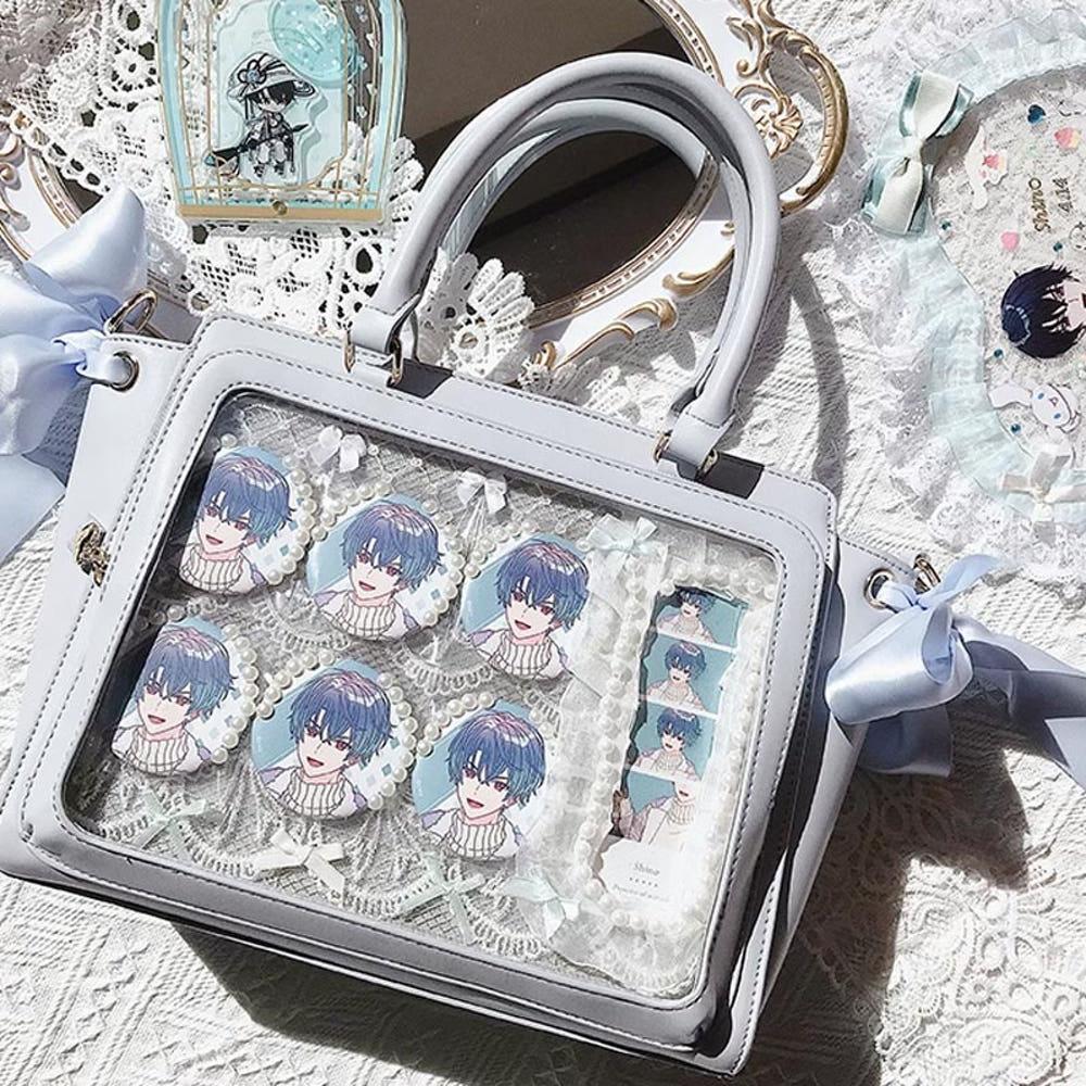 후유네코 엘레건트 이타백 / 데일리 굿즈 캔뱃지 데코용 투명가방