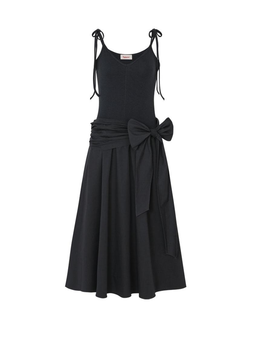 Layered Wrap Dress (Charcoal)