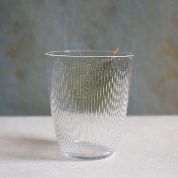 스트라이프 패턴 글라스 컵