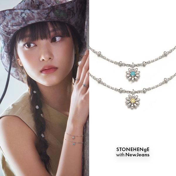 [단독] 리본패키지+메세지카드 뉴진스 해린착용 봄을 담은 데이지 탄생석 팔찌 12종택1