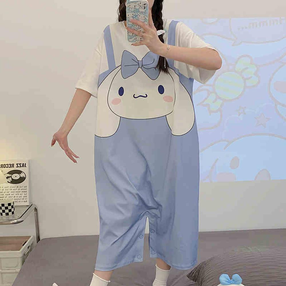 다락 귀여운 시나모롤 우정 잠옷 편안한 원피스 빅사이즈 2XL 점프슈트 홈웨어