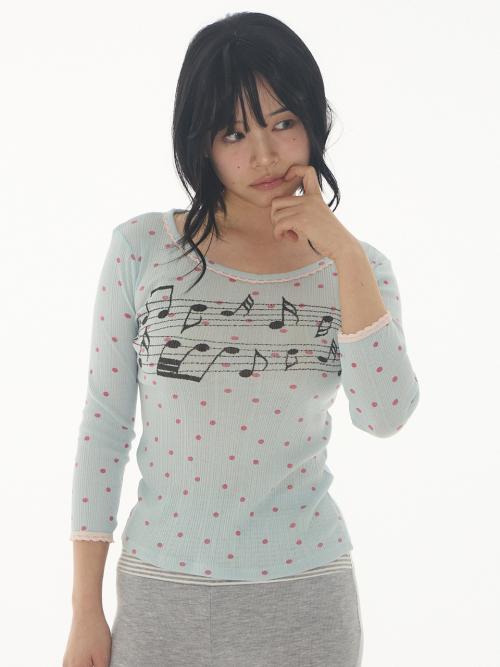 Sprinkle Melody Top Aqua-Berry Dot