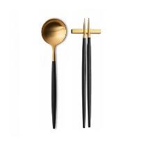 고아 블랙골드 디너스푼+젓가락 세트