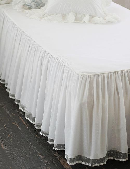 샤샤/망사두겹레이스 고밀도60수면 베드스커트 예쁜침대커버