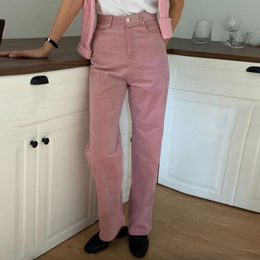 (당일) 미엘 miel 멜번 팬츠 3col 여자 코듀로이 골덴 바지 블랙 핑크