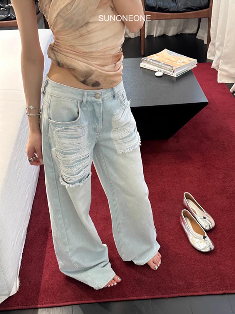 Cool Summer Big Damages Denim Pants