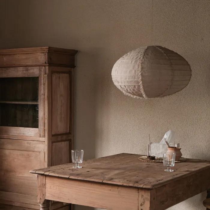 Linen Fringed Pendant - Oval (2Colors) 린넨 프린지드 펜던트 조명